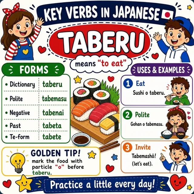 Verb TABERU mind map